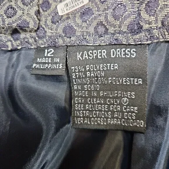 Kasper Dress Pencil Skirt Size 12 gray black geometric print lined - Picture 6 of 8